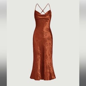 SHEIN Belle Jacquard Satin Cami Dress